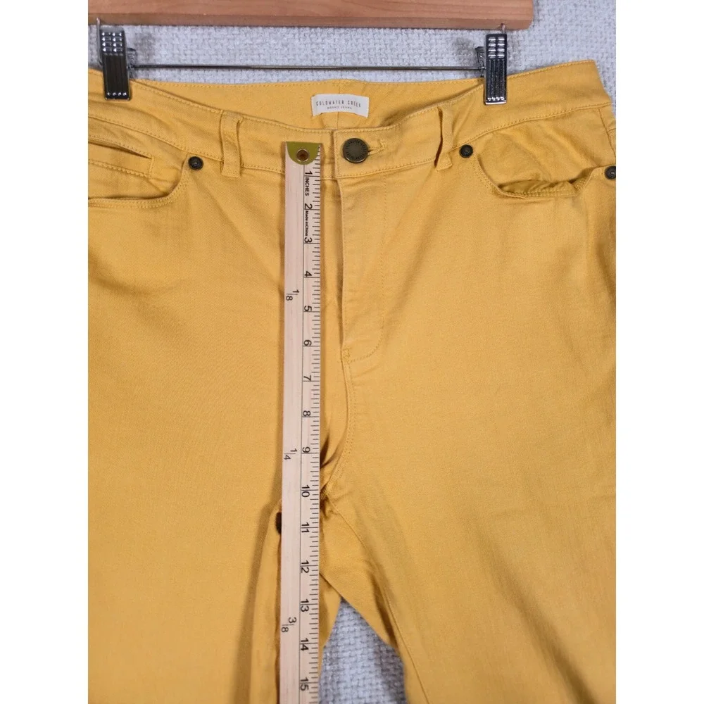 Coldwater Creek Womens Mustard‎ Yellow Capri Pants Size 14 Stretch